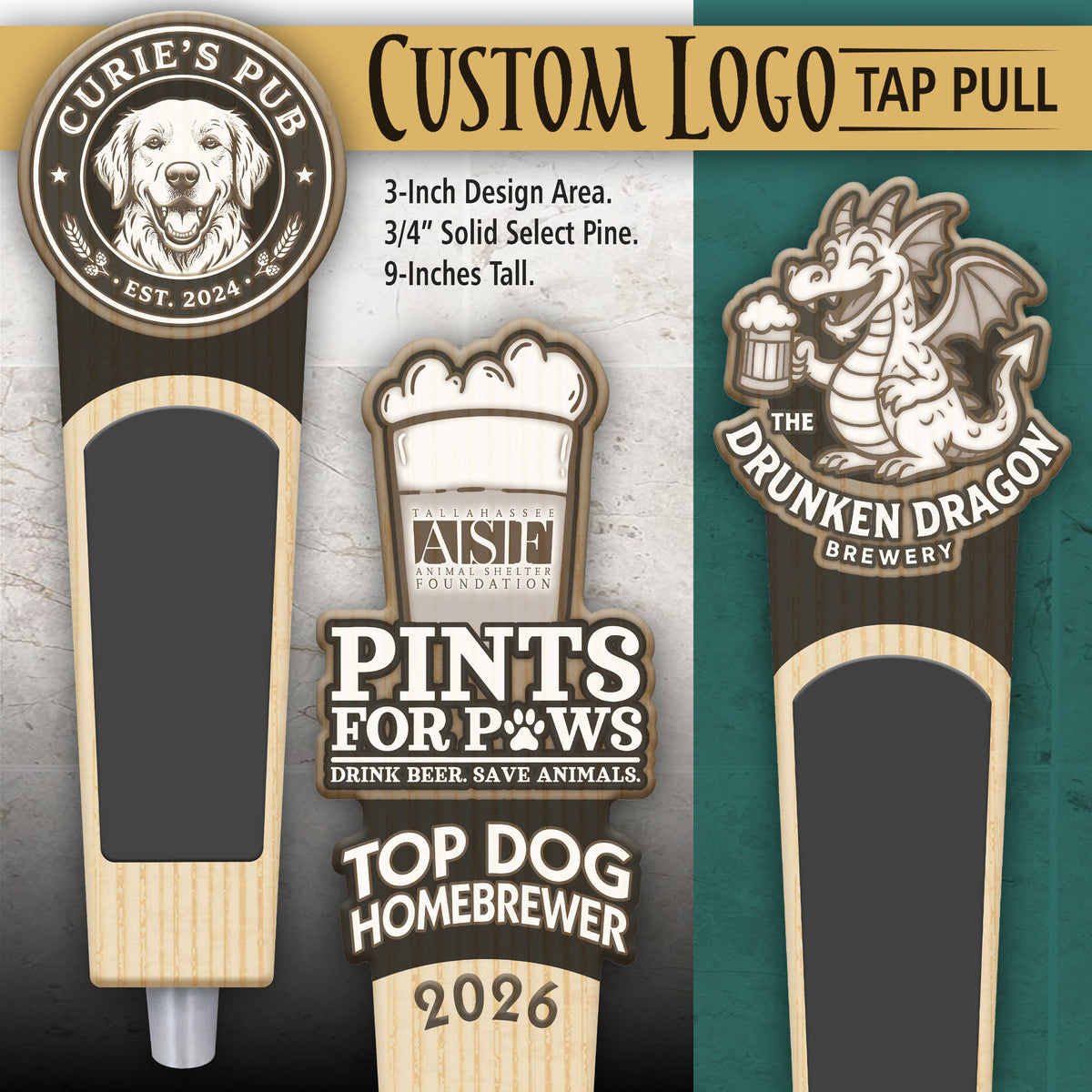 Custom Engraved Logo Tap Pull