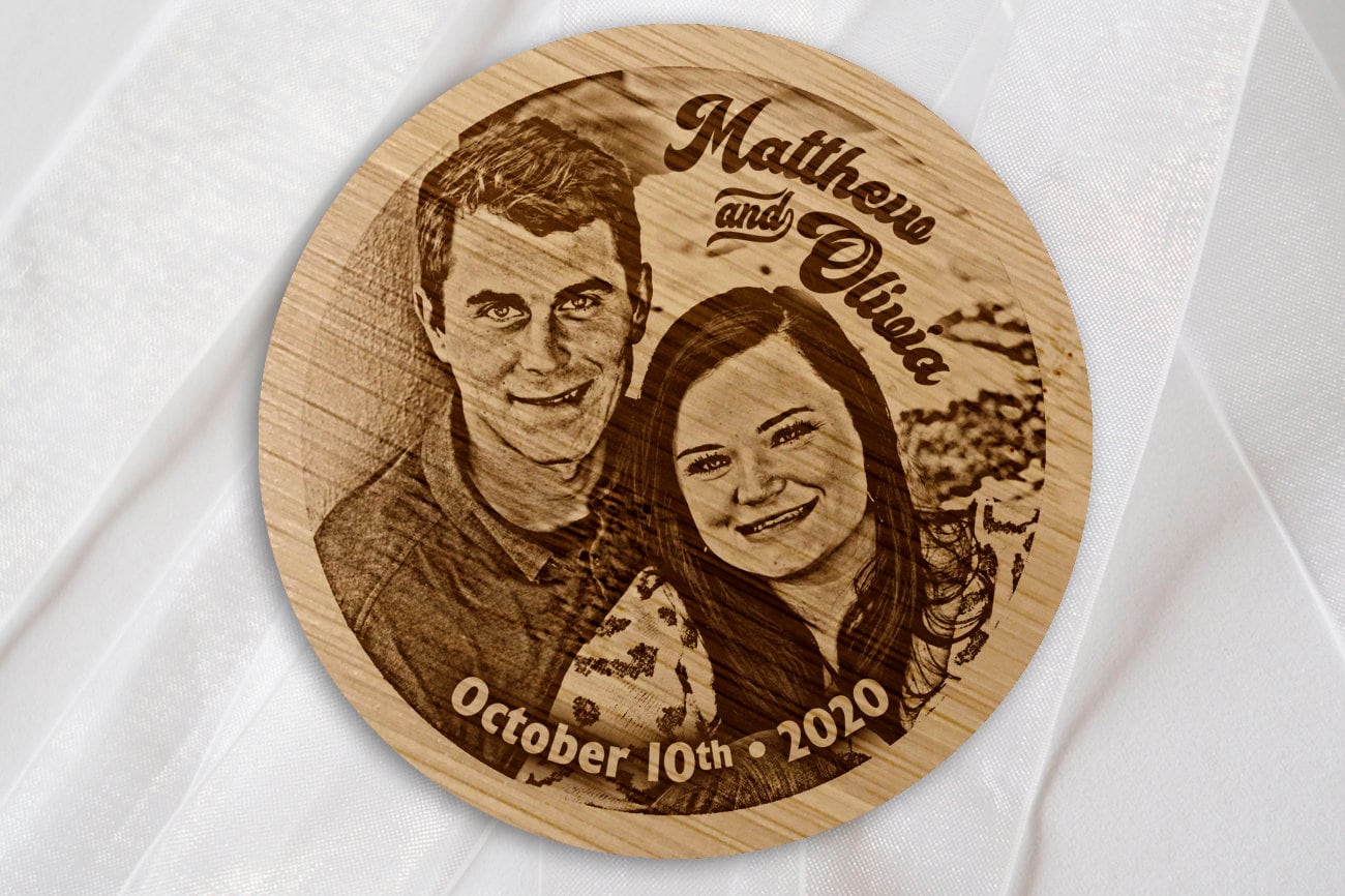 Photo Engraved Coaster Set